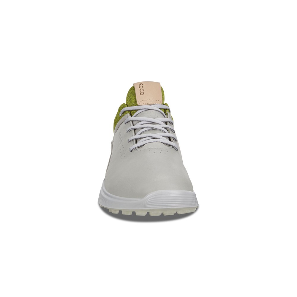 ECCO Mens Golf Shoes White/Green - S-Three Spikeless - VDR-935278